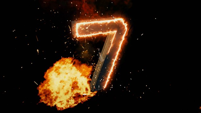 Fiery 3D Numbers Countdown with explosive particles.