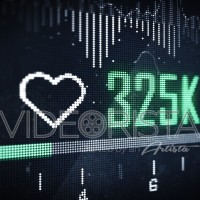 Heart symbol with Like Counter on Digital LED Screen