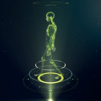 Green Walking Avatar Projection with Xray Skeleton Scan