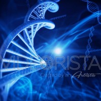 Blue DNA Strand in Macro Zoom